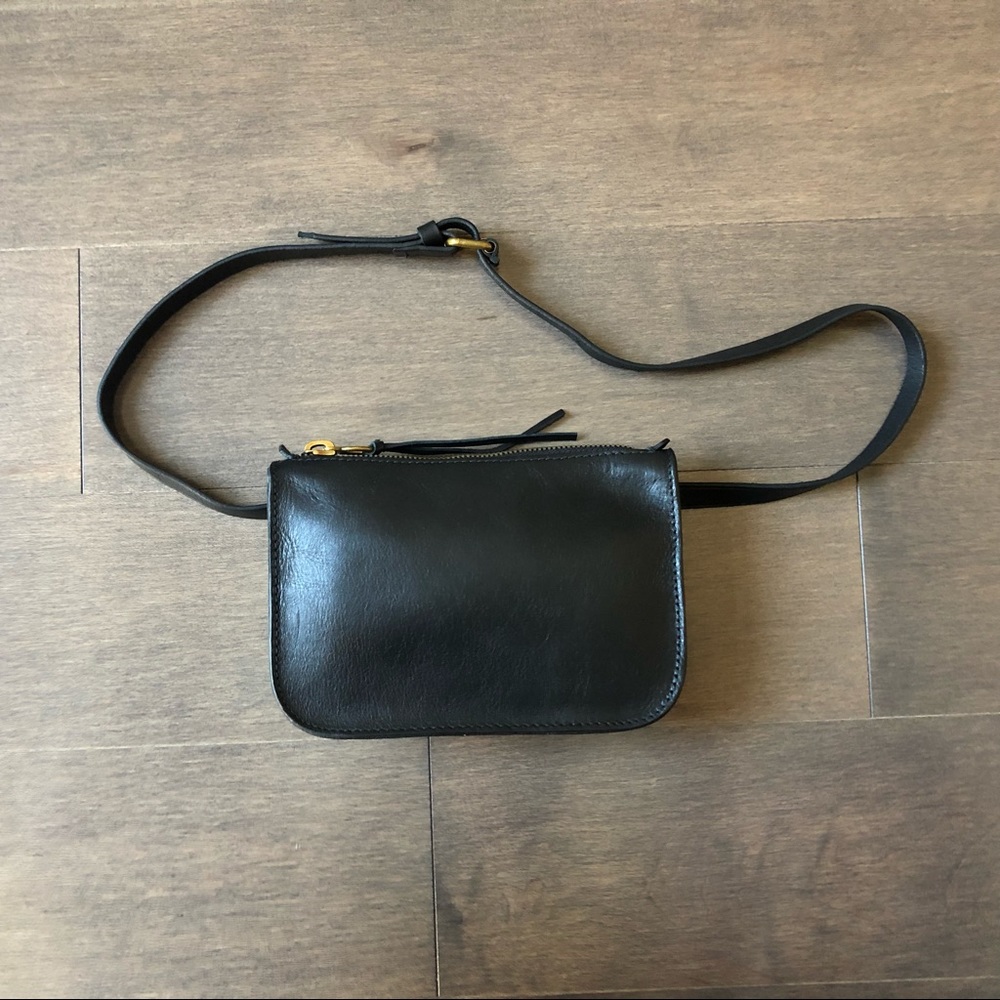 Madewell Simple Pouch Leather Belt Bag - Black